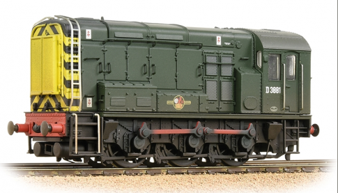 Bachmann 32-116B Class 08 D3881 BR Green Shunter (Wasp Stripes)